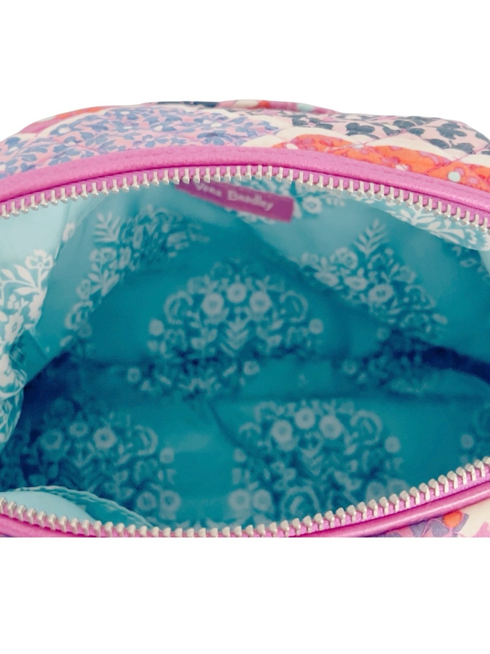 Vera Bradley Patchwork Quilted Ditzy Floral Shoulder Bag Canvas Strap Pink/Multi - Picture 11 of 16